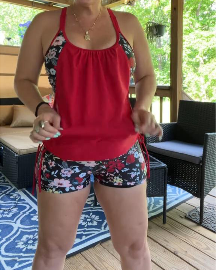 Printed Swimwear with Boxer Straps