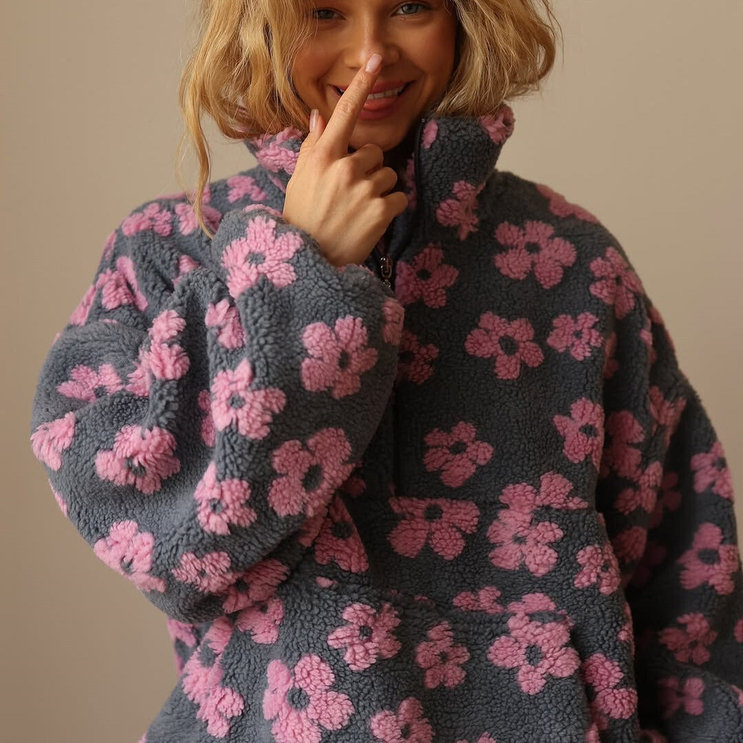 Azelma™ | Floral Print Fleece Sweater