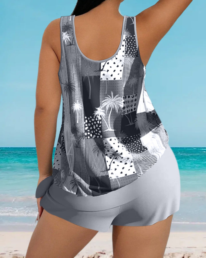 Coco Print Tankini Swimsuit Set