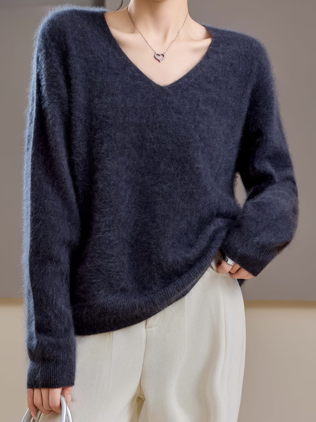 Élise | Brushed V-Neck Sweater