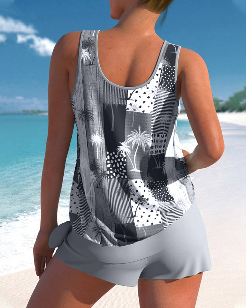 Coco Print Tankini Swimsuit Set