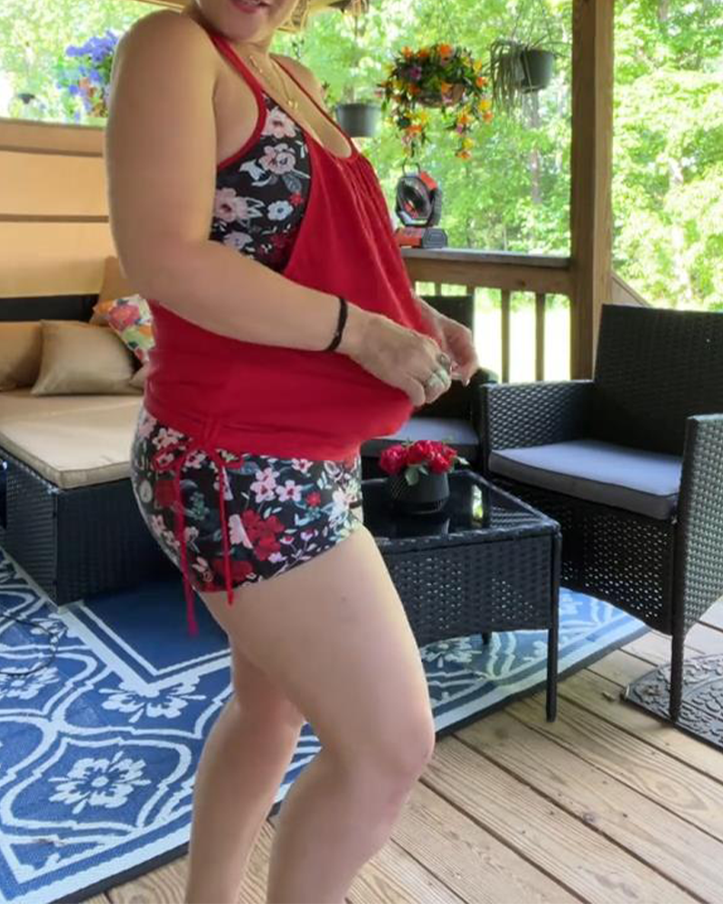 Printed Swimwear with Boxer Straps