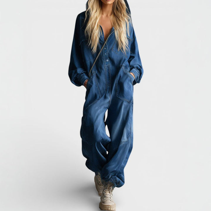 Rhea | Hooded Long Sleeve Jumpsuit