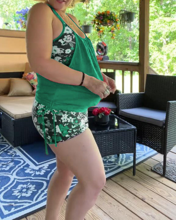 Printed Swimwear with Boxer Straps