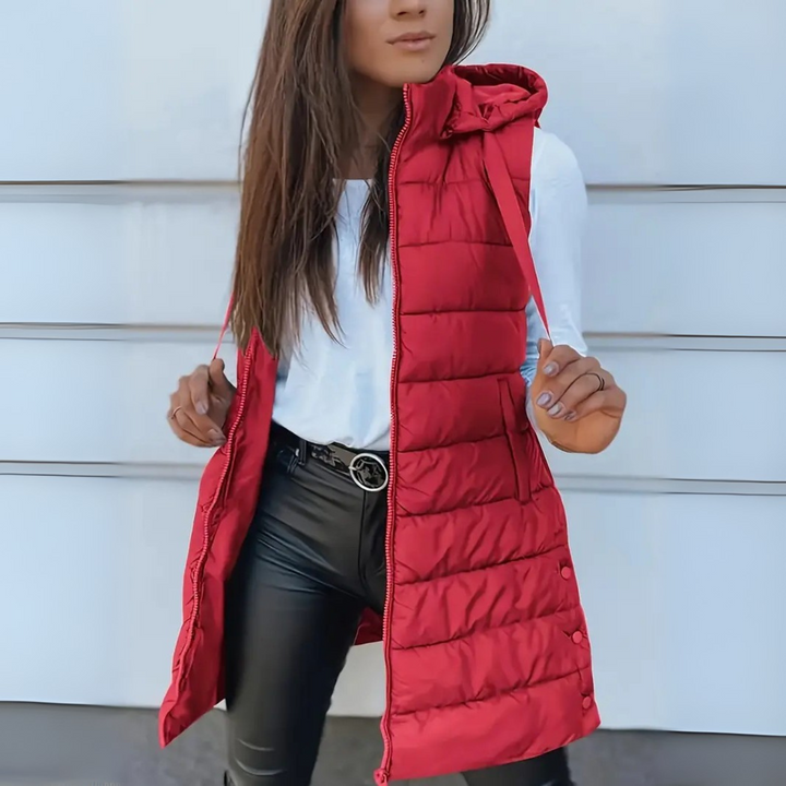 Rain | Casual Sleeveless Hooded Long Vest
