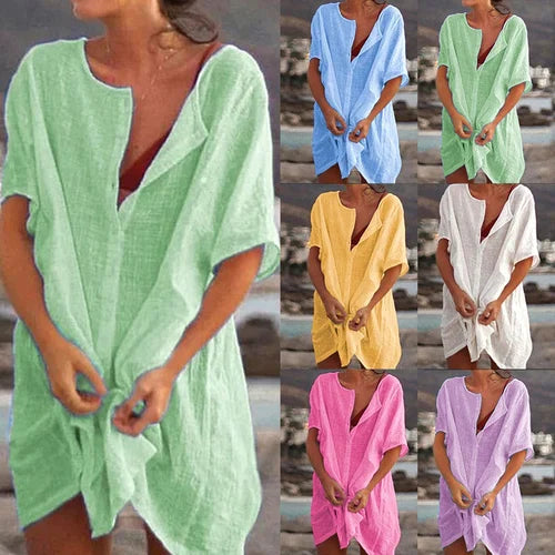 Anjini | Loose Beach Dress with Short Sleeves