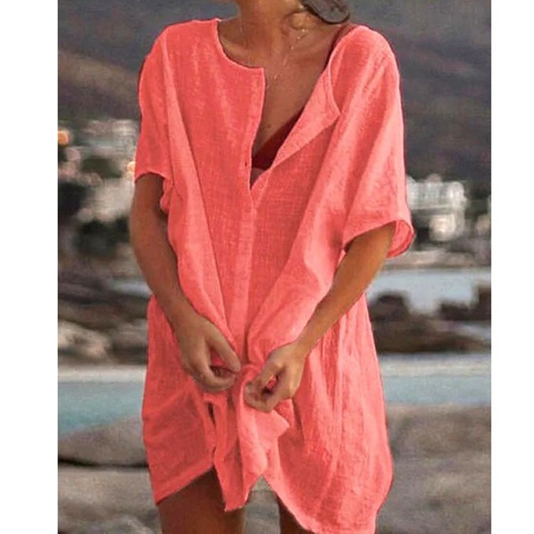 Anjini | Loose Beach Dress with Short Sleeves