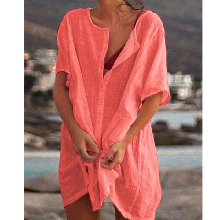 Anjini | Loose Beach Dress with Short Sleeves