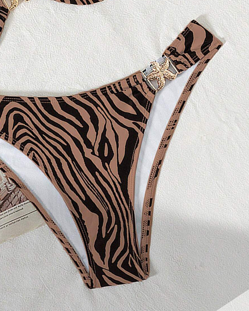 Sexy Lace Zebra Print Bikini