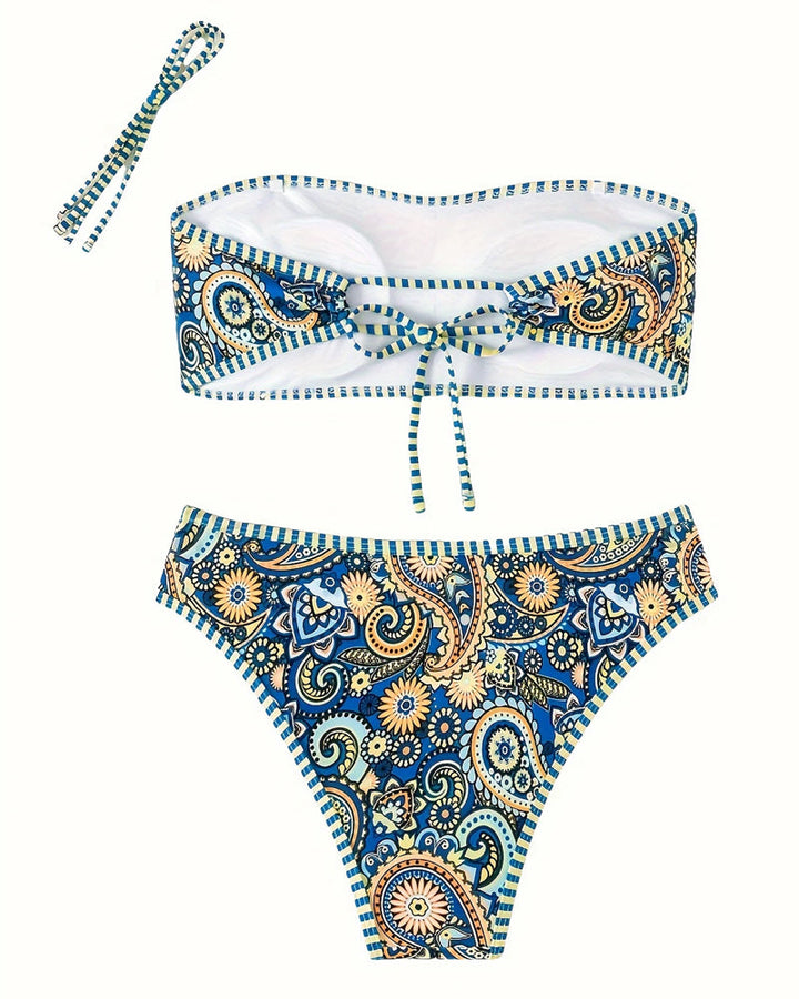 Two-Piece Printed Ethnic Style Swimsuit