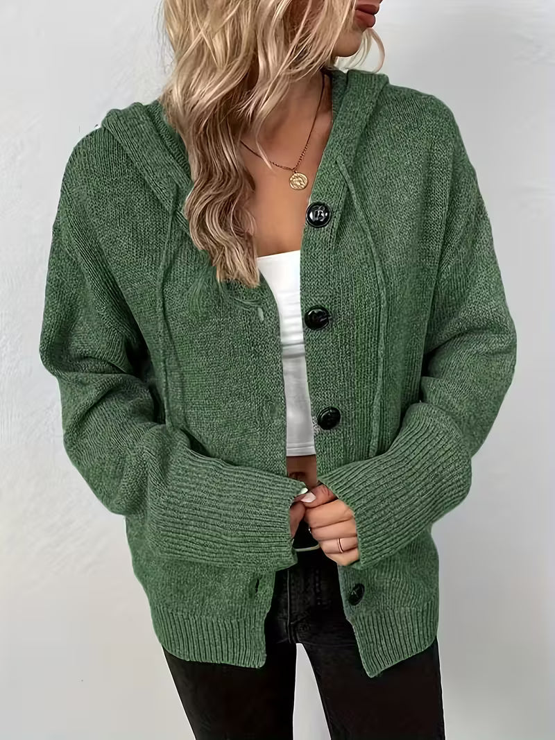 Karalina™ | Cable Knit Button-Front Cardigan