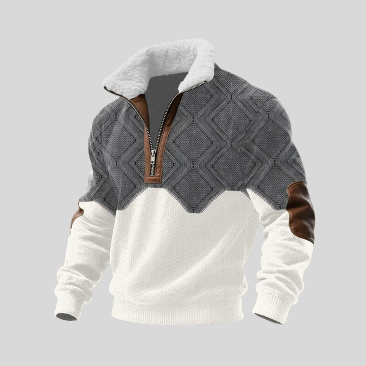 Rivano | Zippered Sweater with Fleeced High Collar