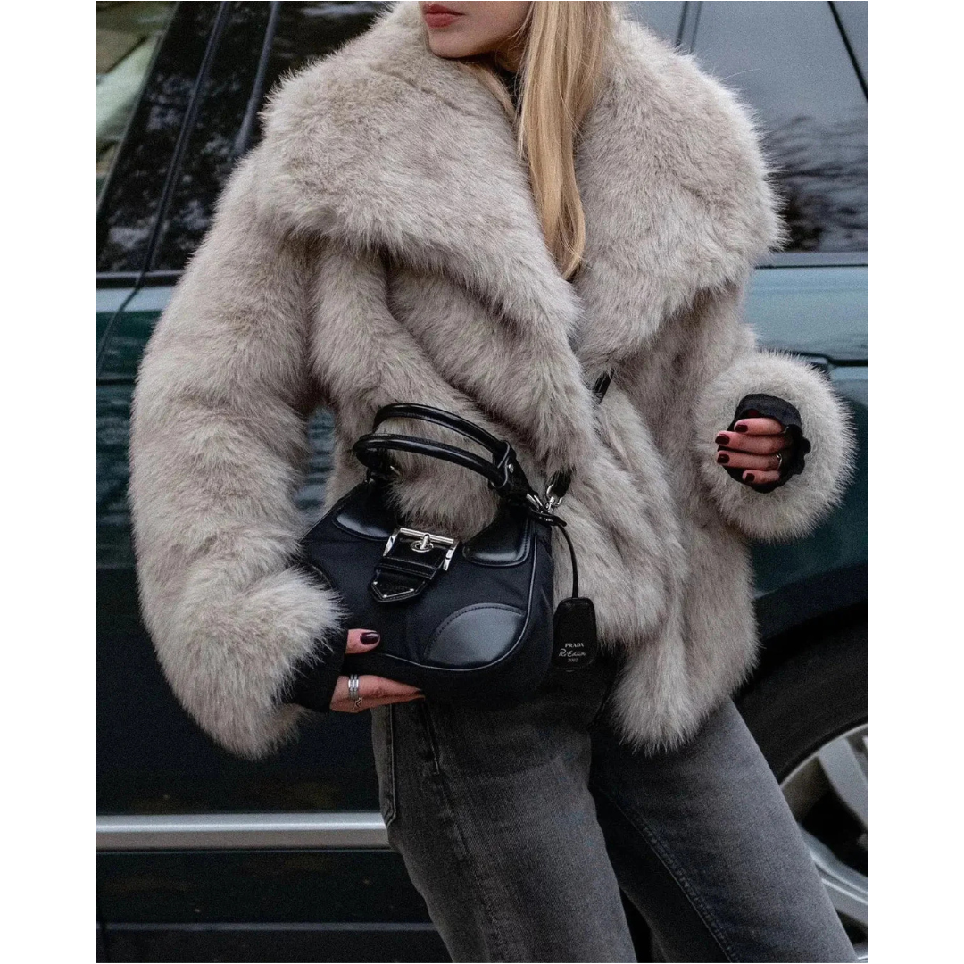 Bruna | Glamour Faux-Fur Style Coat