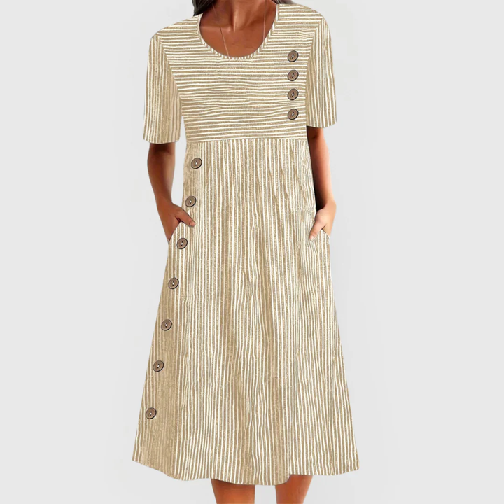 Mirella | Coastal Stripe Midi Dress