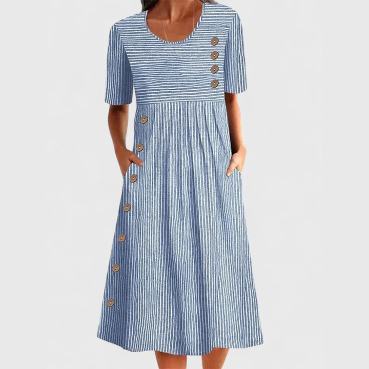 Mirella | Coastal Stripe Midi Dress