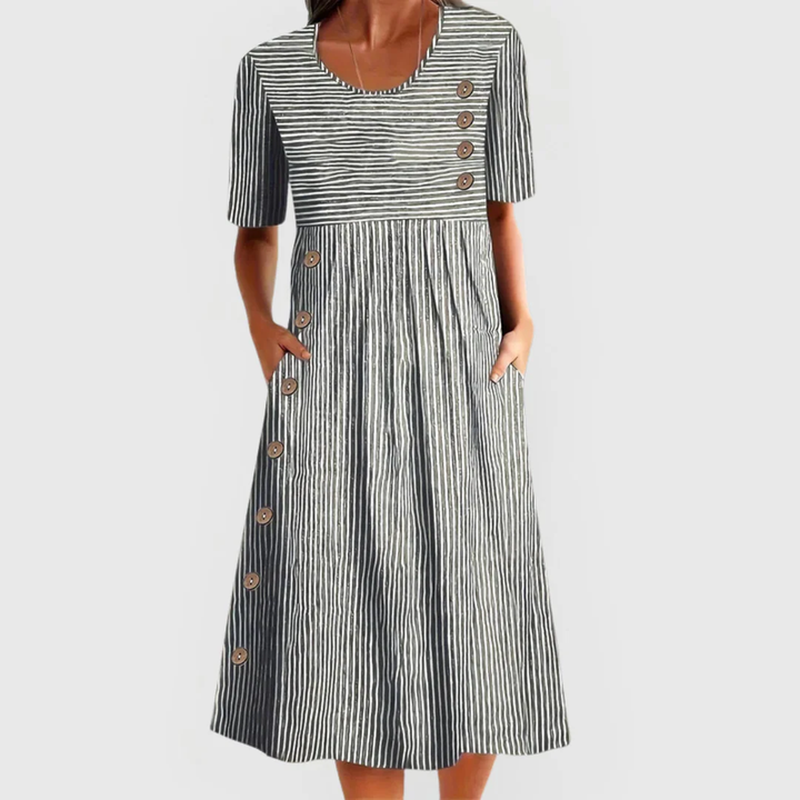 Mirella | Coastal Stripe Midi Dress