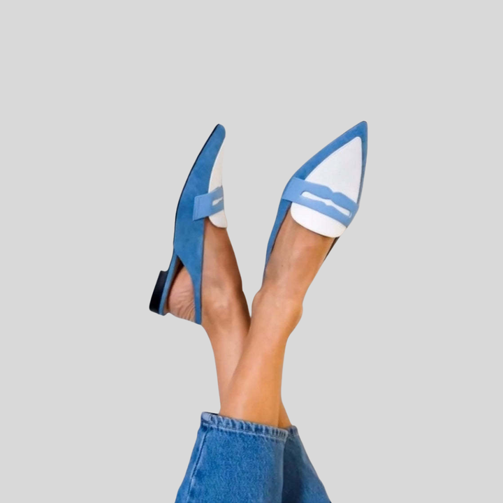 Jacqueline | Blue Slingback Loafers