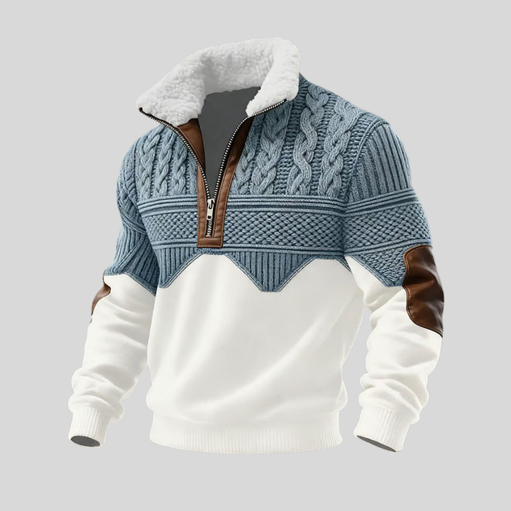 Havros | Textured Half-Zip Casual Sweater