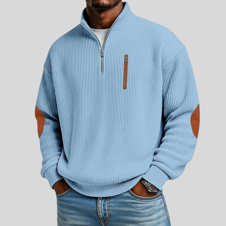 Logan | Elegant Half-Zip Ribbed Pullover