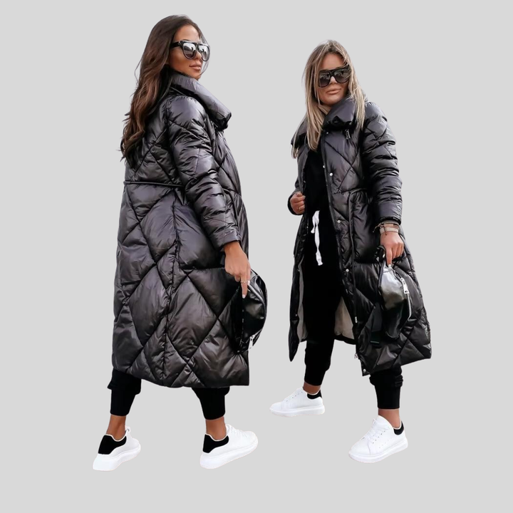 Nicole | Long Quilted Cotton Coat