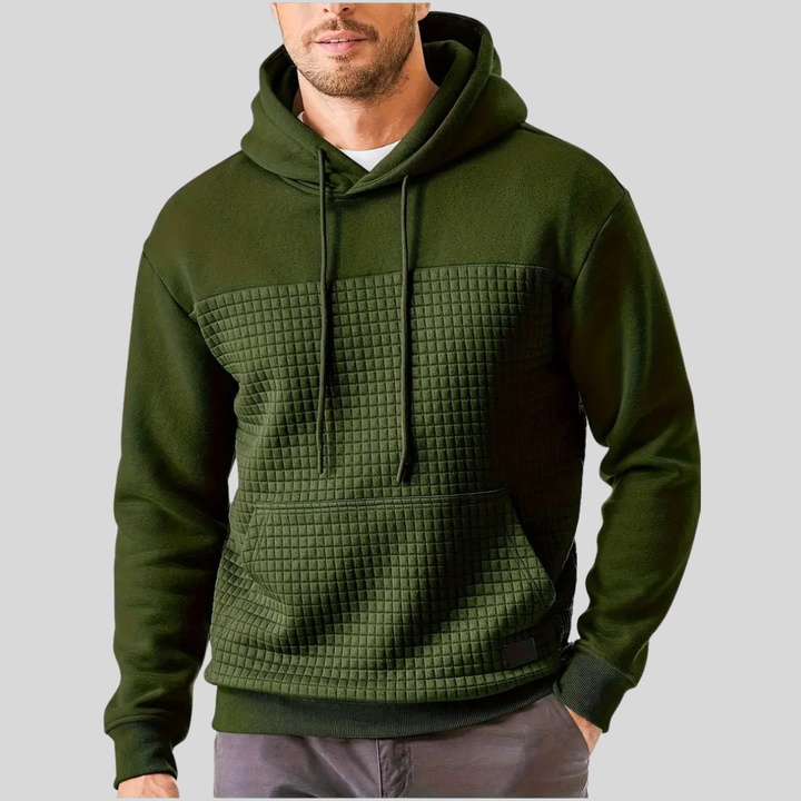 Dashiell - Textured Grid Hooded Sweatshirt