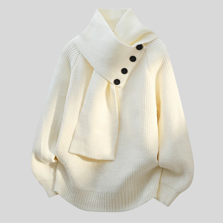 Lydia | Elegant Scarf-Neck Knit Sweater