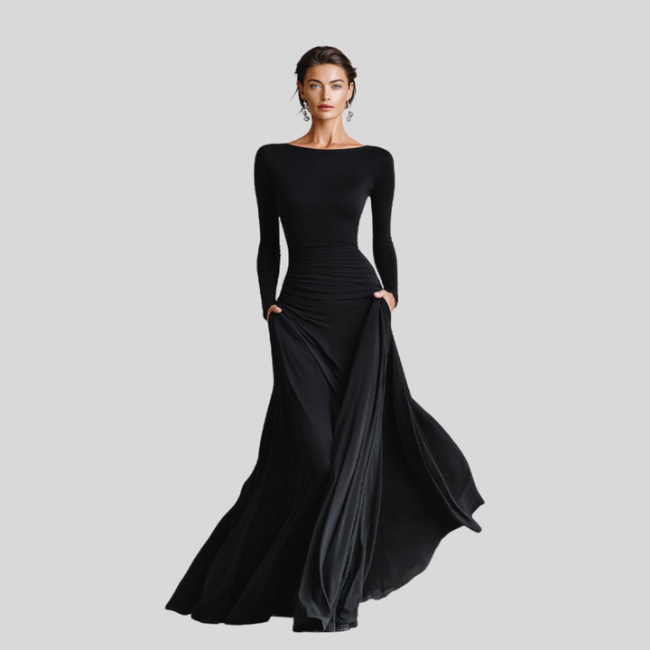 Hestia | Elegant Maxi Dress with Flowing Pleats