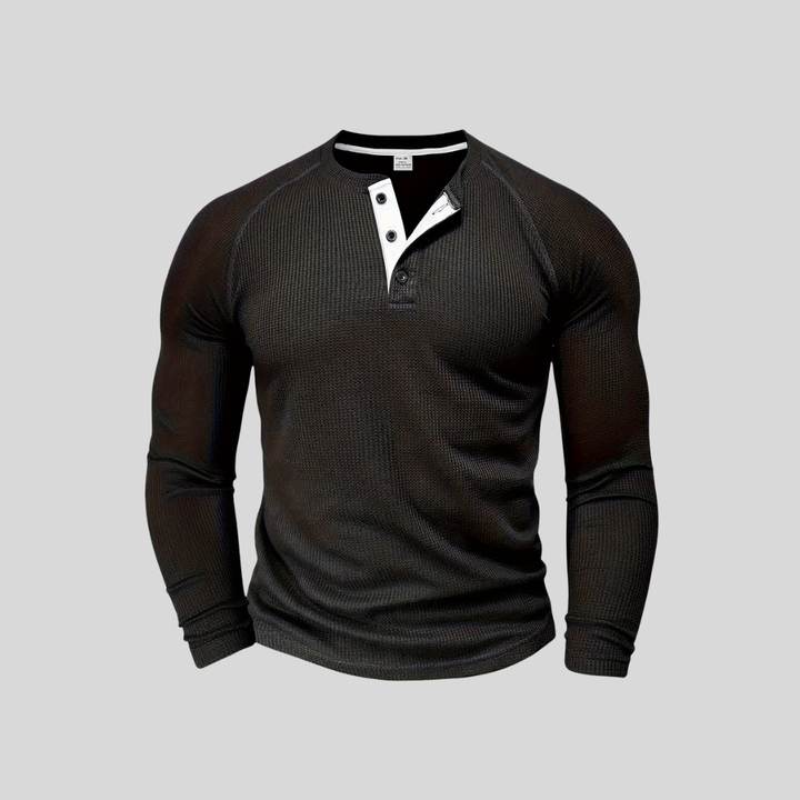 Connor | Classic Button-Neck Long Sleeve Tee