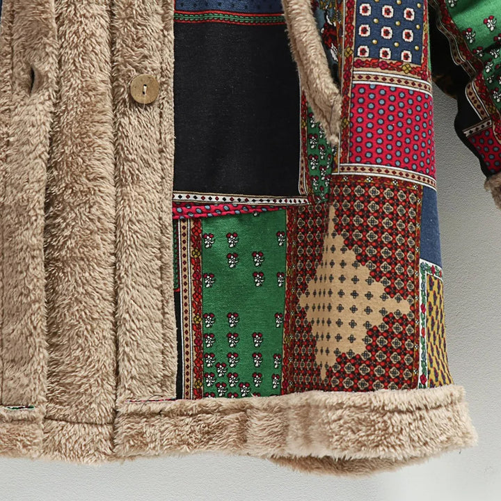 Giuliana Fuzzy Patchwork Jacket
