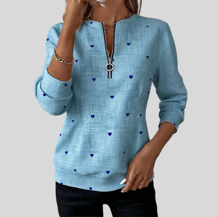 Ana | Heart Print Sweatshirt