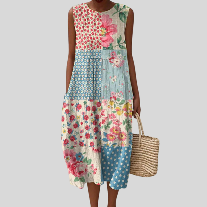 Anna | Patchwork Midi Dress