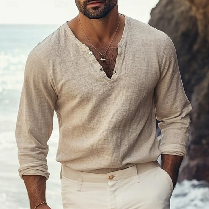 Terry | Classic Long Sleeve Henley Shirt
