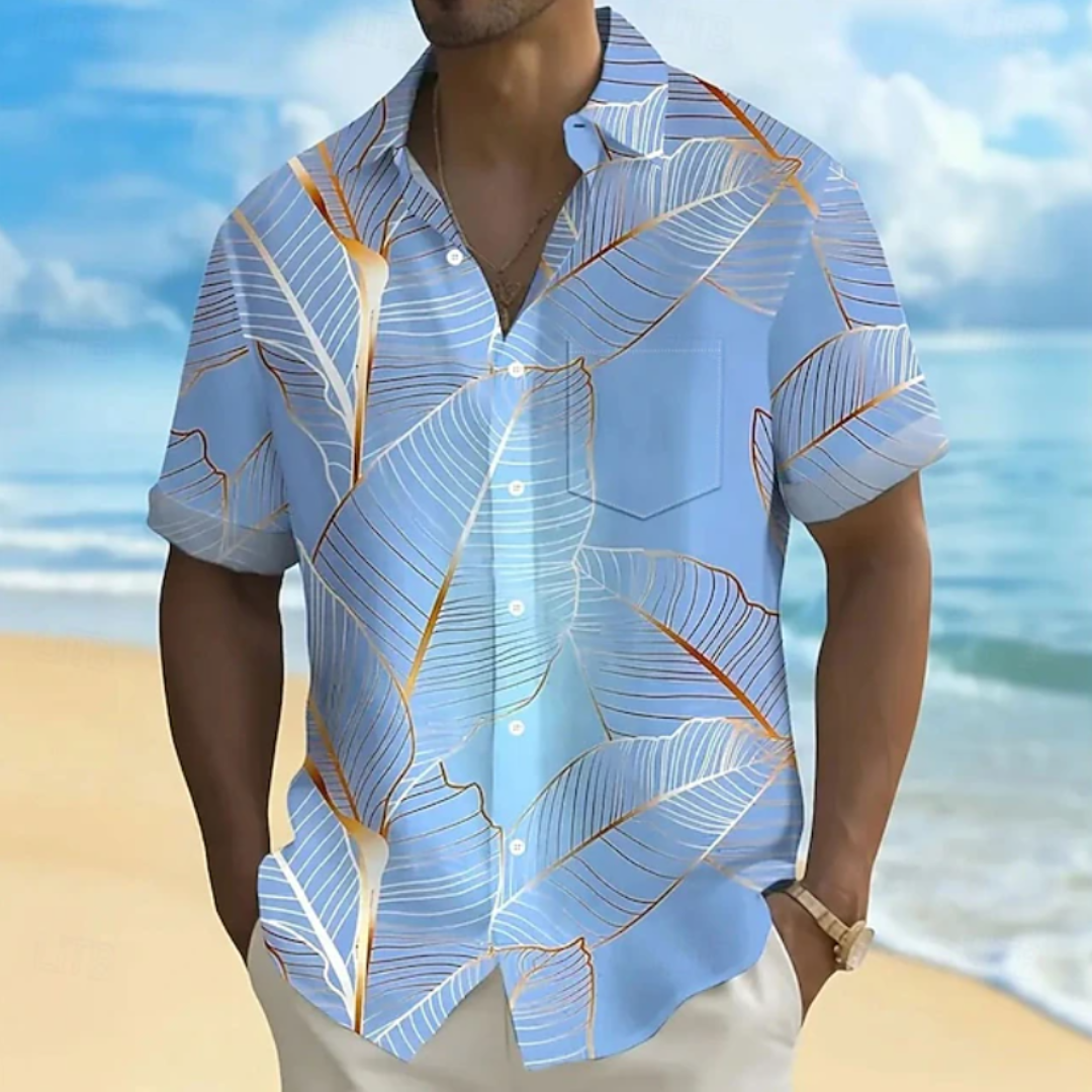 Cyril | Palm Leaf Tropical Summer Shirt