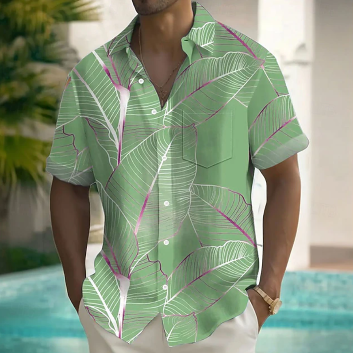 Cyril | Palm Leaf Tropical Summer Shirt