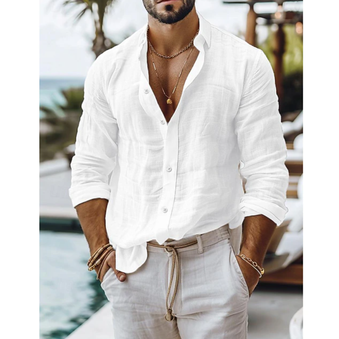 Lucas | Linen Summer Button-Up Shirt