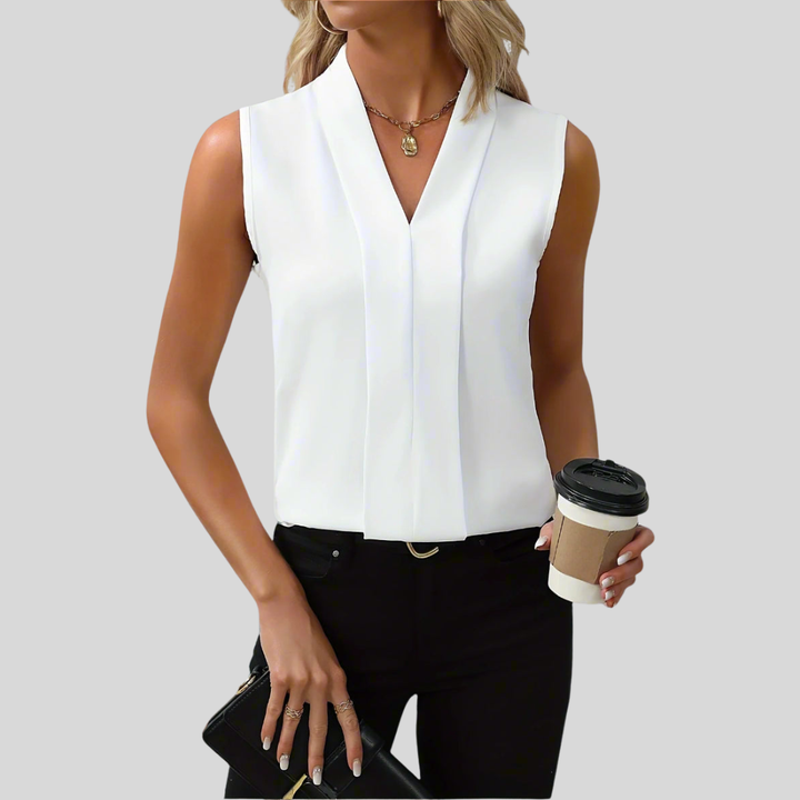 Rome | Sleeveless V-Neck Blouse