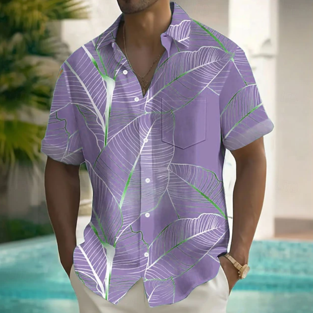 Cyril | Palm Leaf Tropical Summer Shirt