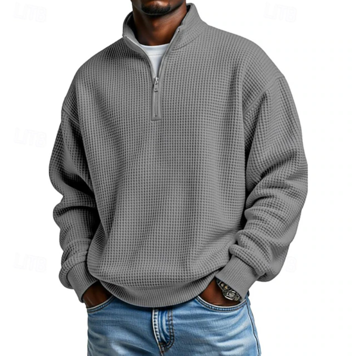James | Waffle Quarter-Zip Polo