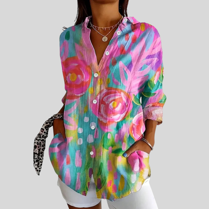 Anica | Artistic Button-Up Blouse