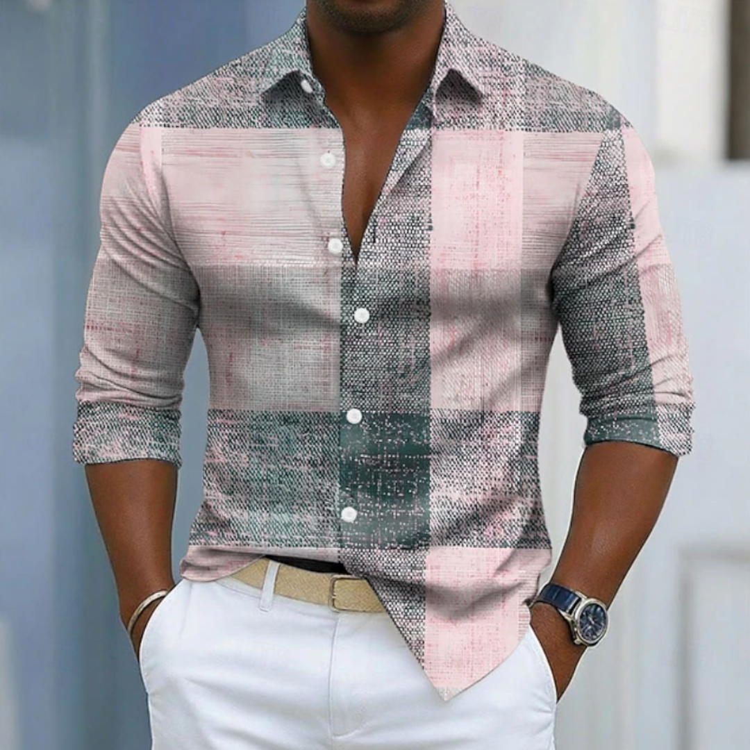 Mateo | Geometric Color Block Shirt