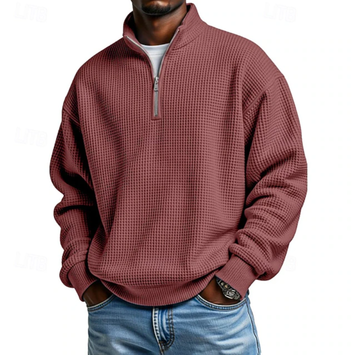 James | Waffle Quarter-Zip Polo