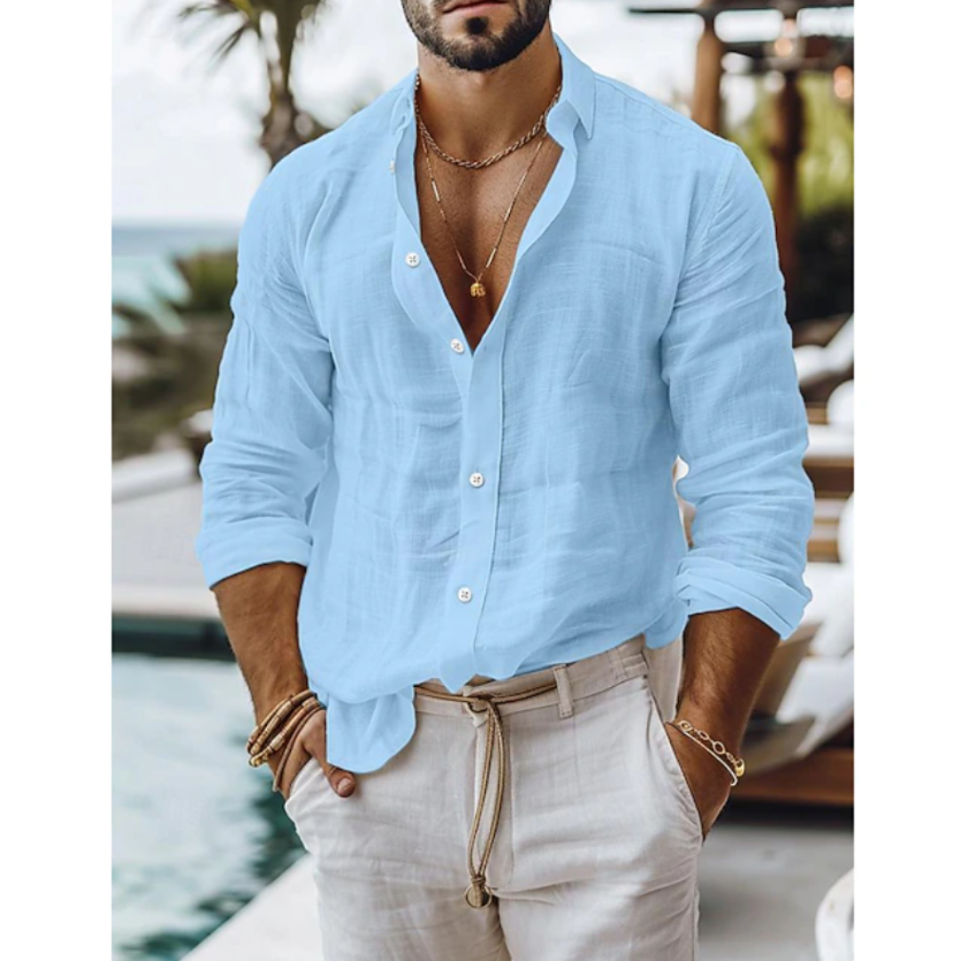 Lucas | Linen Summer Button-Up Shirt