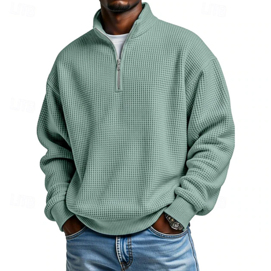James | Waffle Quarter-Zip Polo