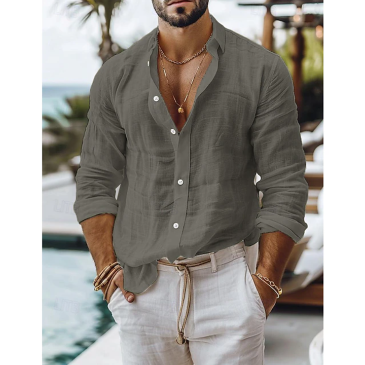 Lucas | Linen Summer Button-Up Shirt