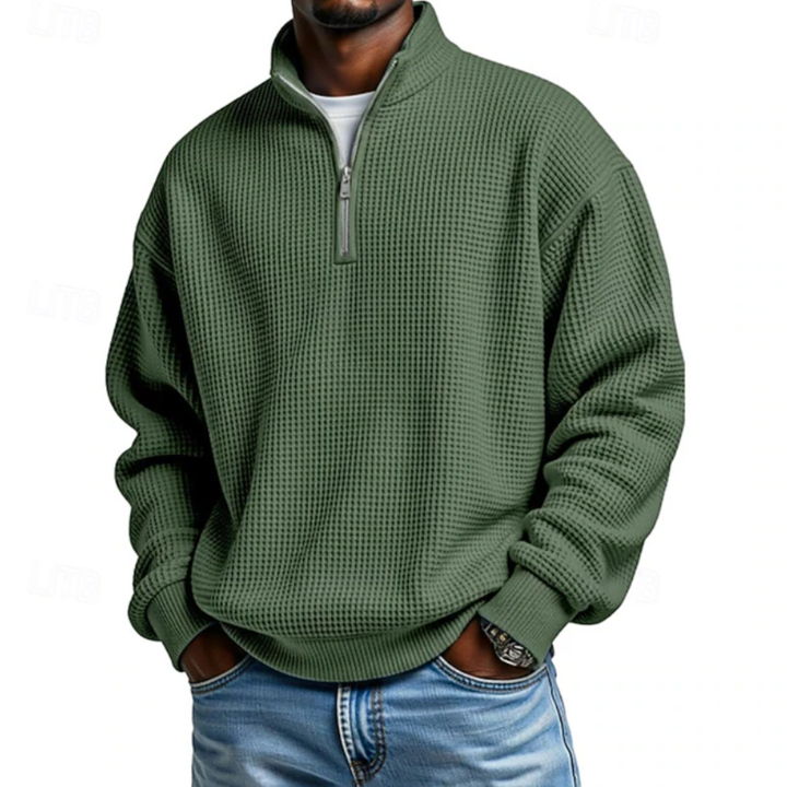James | Waffle Quarter-Zip Polo