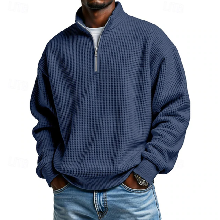 James | Waffle Quarter-Zip Polo