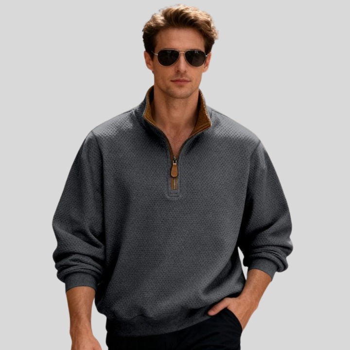 Lance | Textured Quarter-Zip Pullover