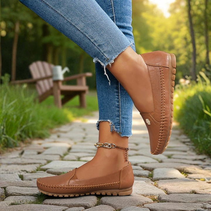 Sandy | Sandy | Orthopedic Leather Slip-On Loafers