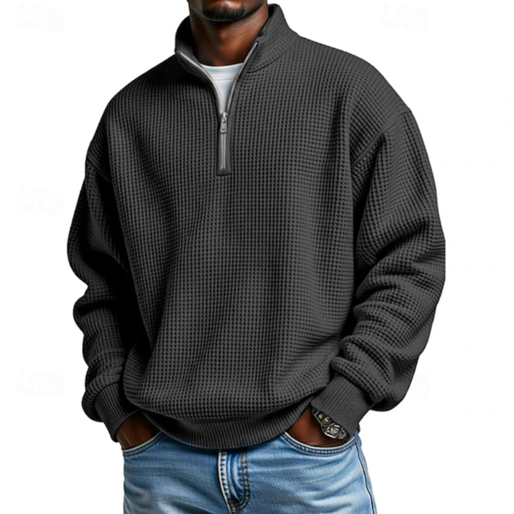 James | Waffle Quarter-Zip Polo