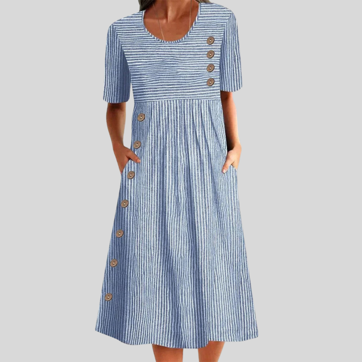 Mirella | Coastal Stripe Midi Dress